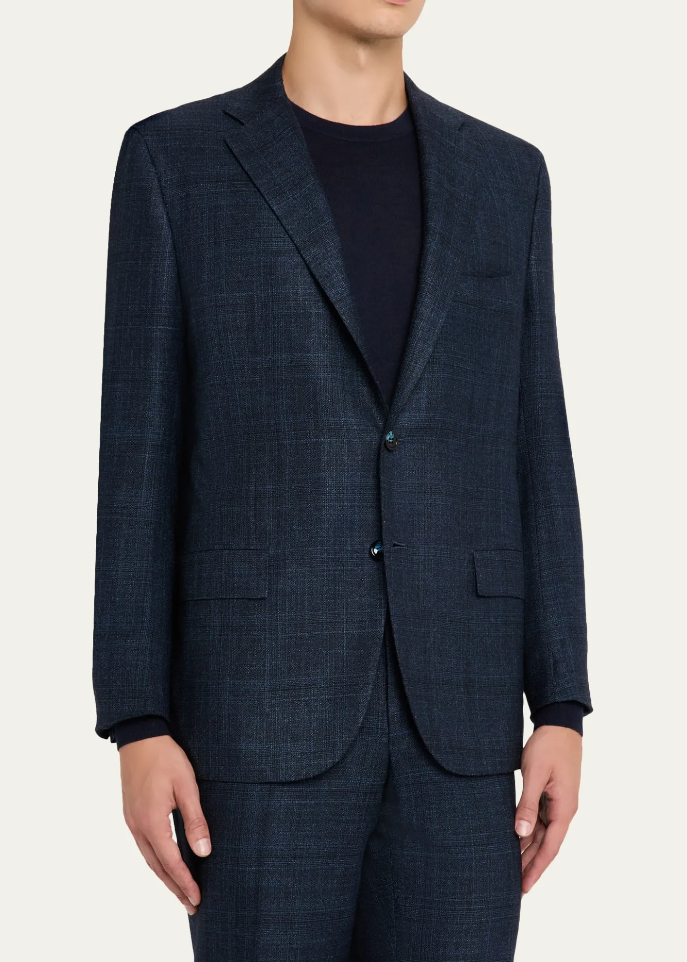 KitonMen's Cashmere, Wool and Silk Plaid Two-Piece Suit