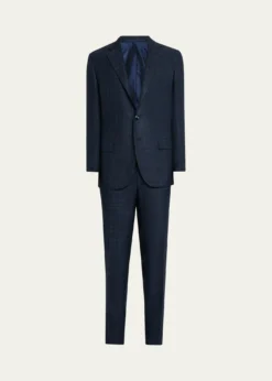 KitonMen's Cashmere, Wool and Silk Plaid Two-Piece Suit