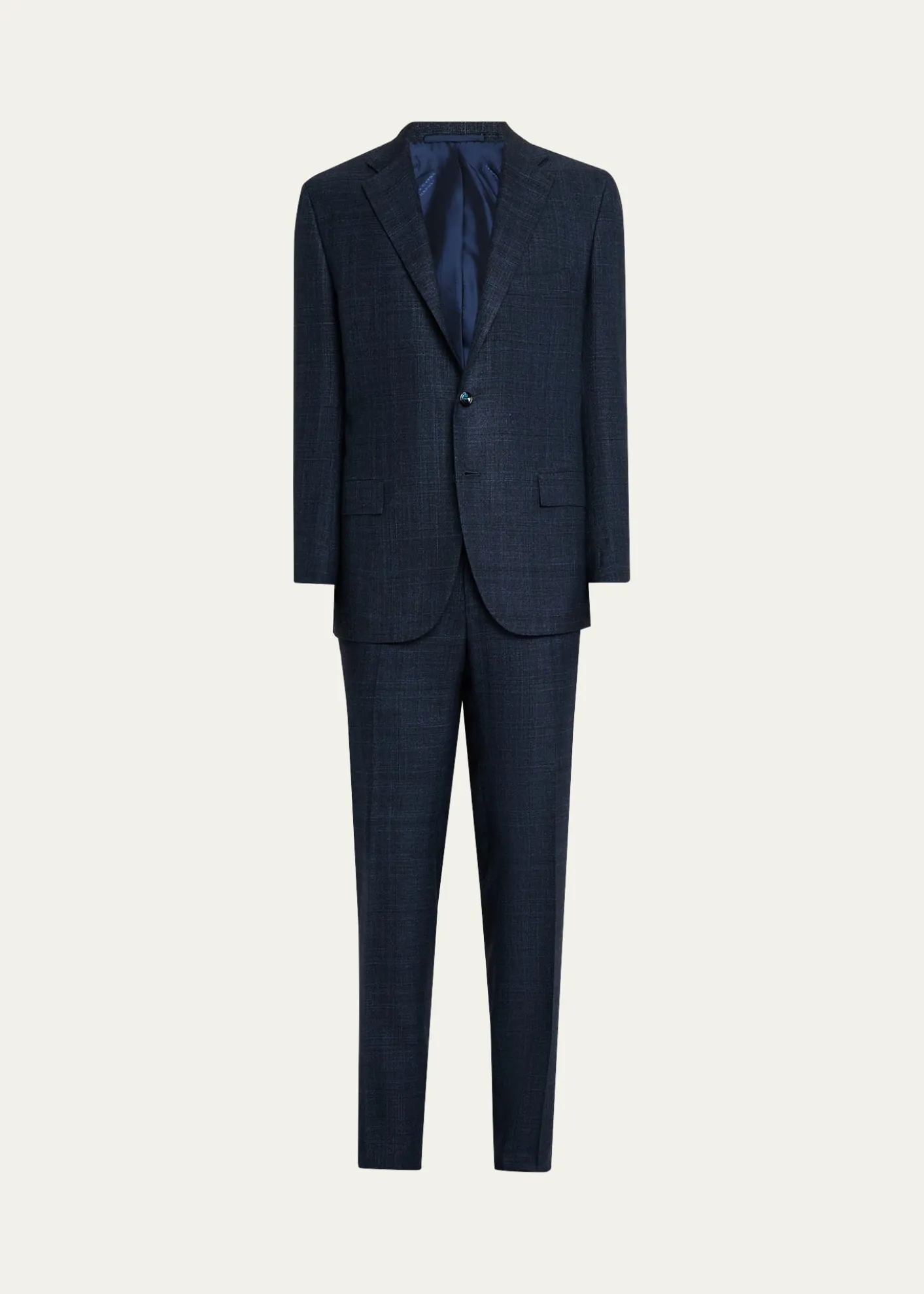KitonMen's Cashmere, Wool and Silk Plaid Two-Piece Suit