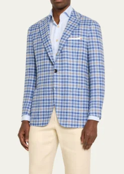 KitonMen's Graph Check Sport Coat