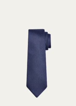 KitonMen's Micro-Jacquard Silk 7-Fold Tie