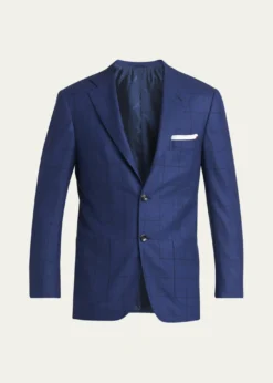 KitonMen's Royal Blue Virgin Wool Sport Coat