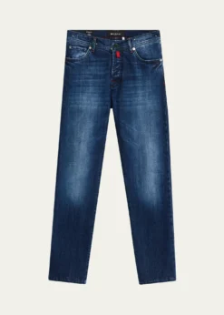 KitonMen's Slim-Fit Dark Wash Jeans