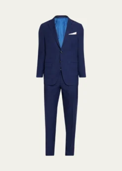 KitonMen's Textured Check Wool and Silk Two-Piece Suit