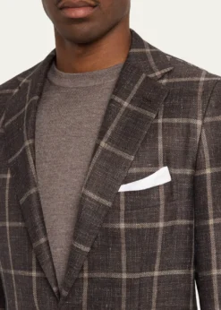 KitonMen's Windowpane Cashmere and Silk Single-Breasted Sport Coat