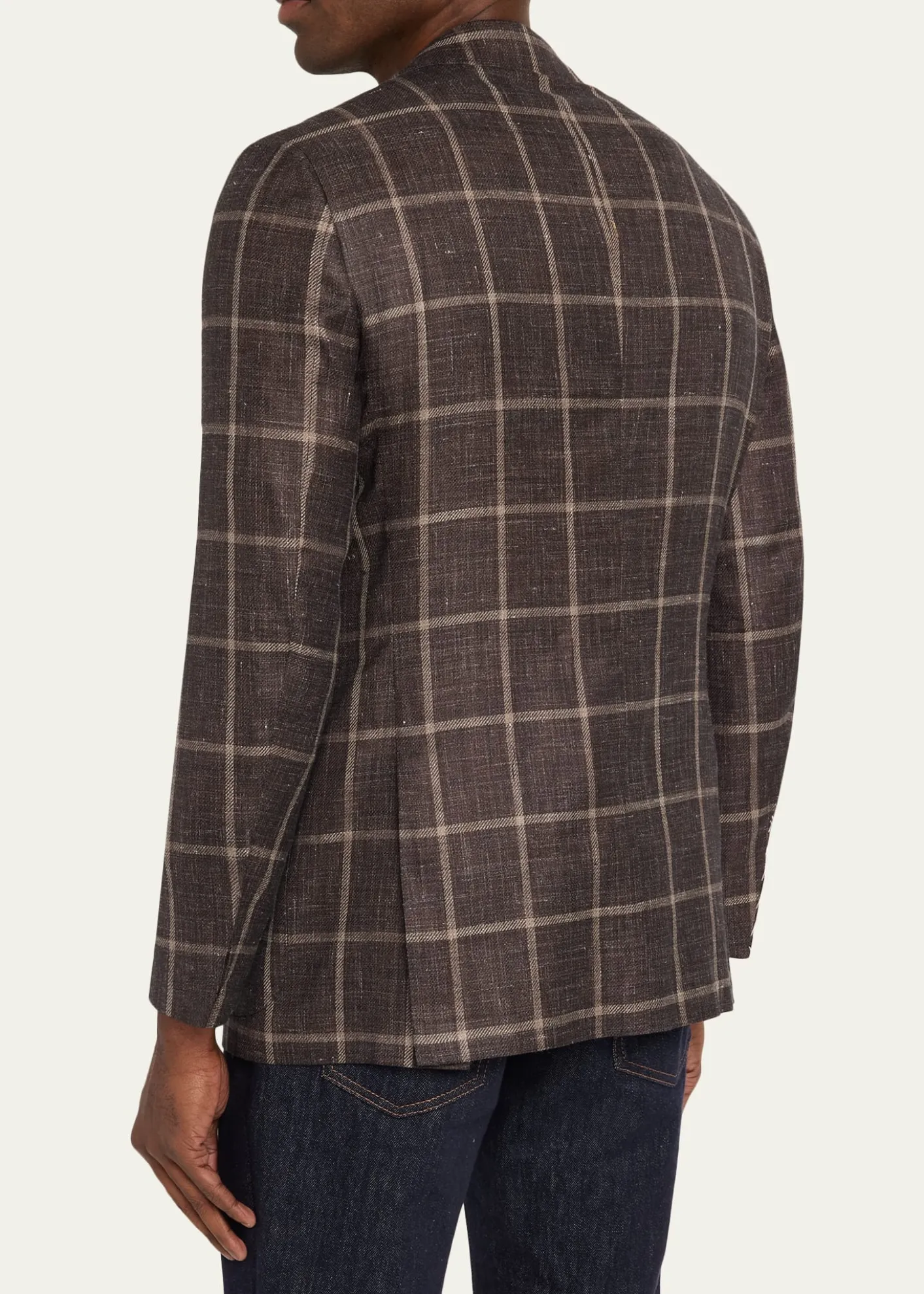 KitonMen's Windowpane Cashmere and Silk Single-Breasted Sport Coat