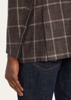 KitonMen's Windowpane Cashmere and Silk Single-Breasted Sport Coat
