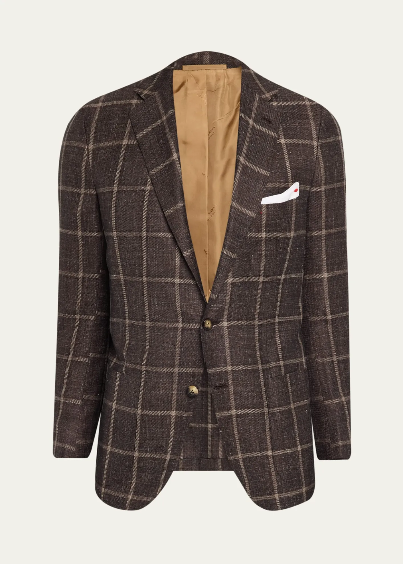 KitonMen's Windowpane Cashmere and Silk Single-Breasted Sport Coat