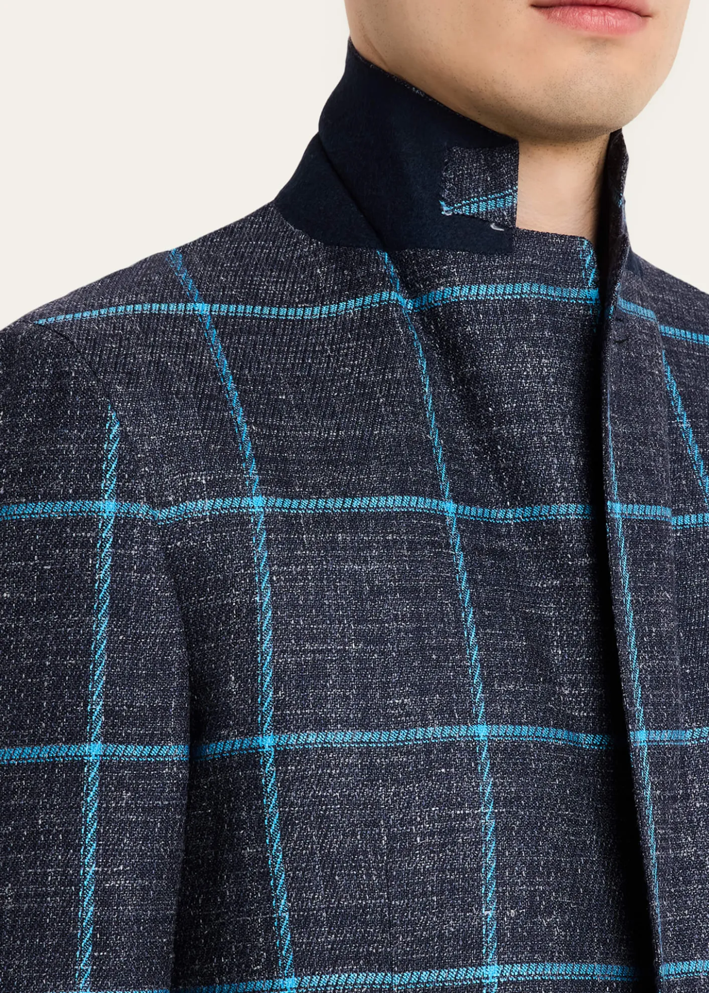 KitonMen's Windowpane Cashmere, Wool and Silk Sport Coat