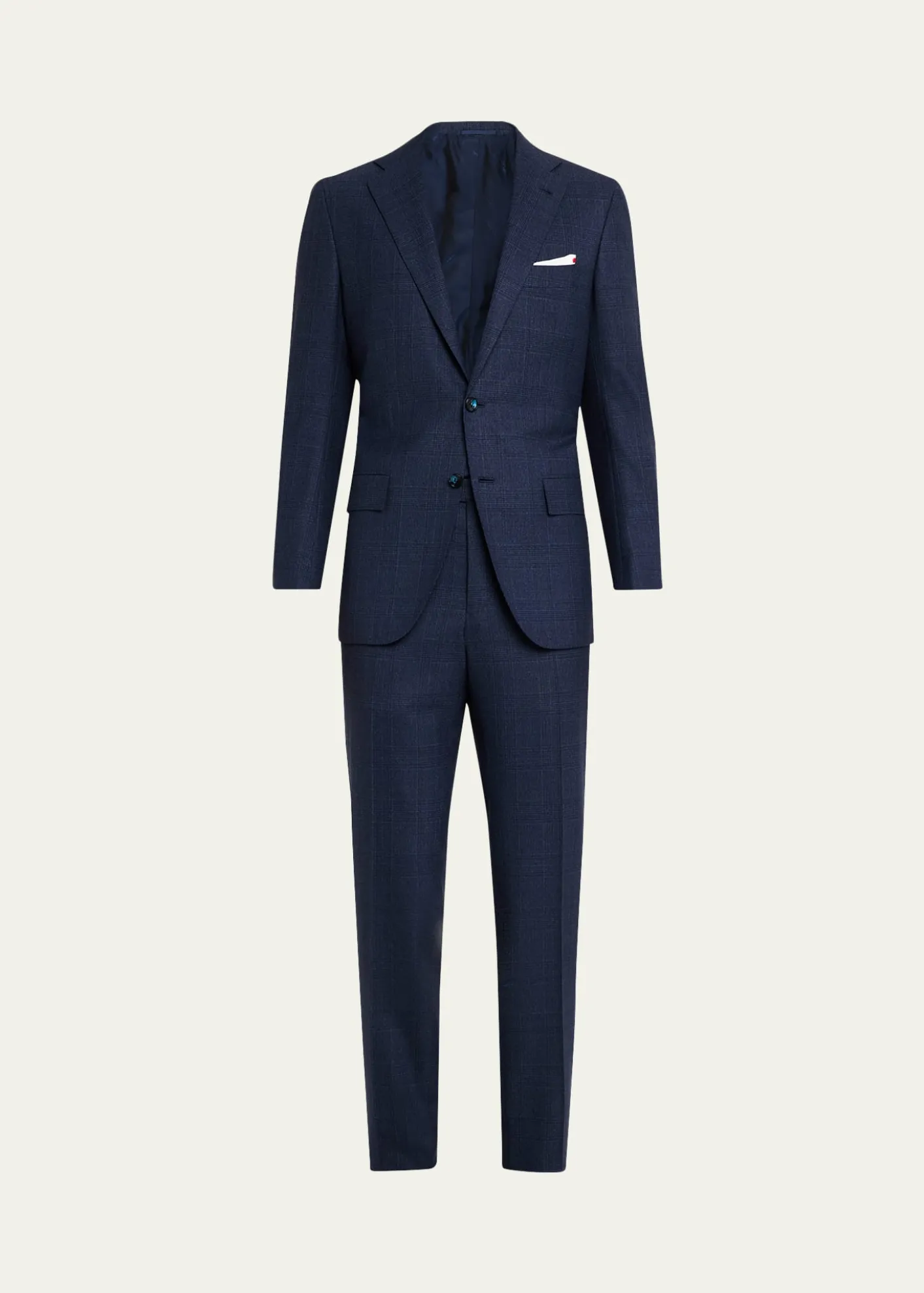 KitonMen's Wool Tonal Plaid Single-Breasted Suit