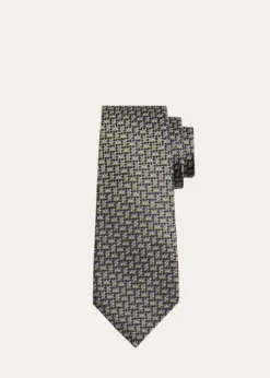 KitonMen's Abstract Woven Silk 7-Fold Tie