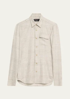 KitonMen's Baba Tonal Plaid Side-Pocket Overshirt