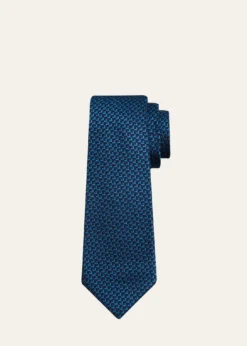KitonMen's Bicolor Geometric Silk 7-Fold Tie