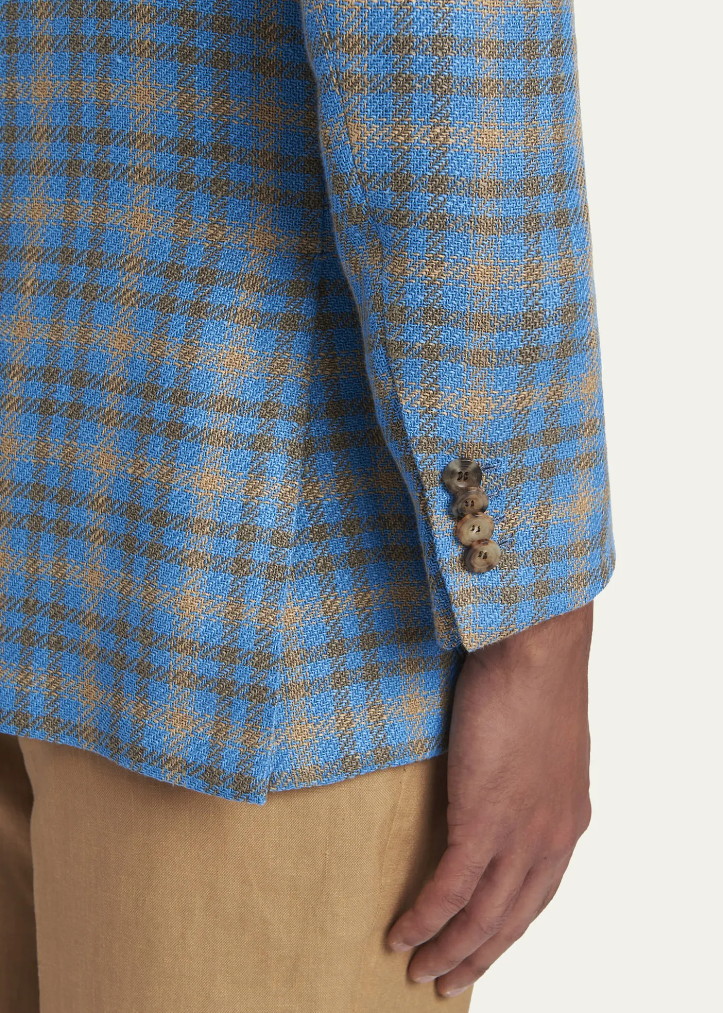 KitonMen's Cashmere and Linen Graph Check Sport Coat