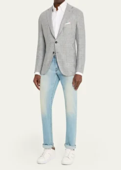 KitonMen's Cashmere and Linen Houndstooth Check Sport Coat