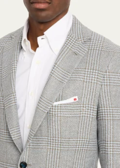 KitonMen's Cashmere and Linen Houndstooth Check Sport Coat