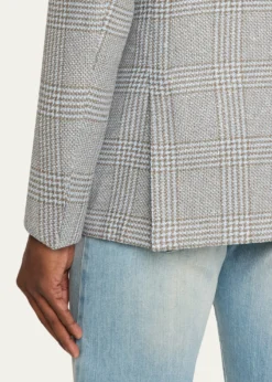 KitonMen's Cashmere and Linen Houndstooth Check Sport Coat