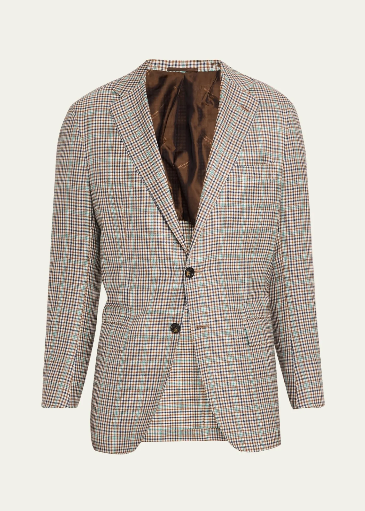 KitonMen's Cashmere and Silk Multi-Check Deconstructed Sport Coat