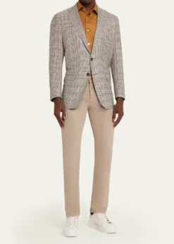 KitonMen's Cashmere and Silk Multi-Check Deconstructed Sport Coat