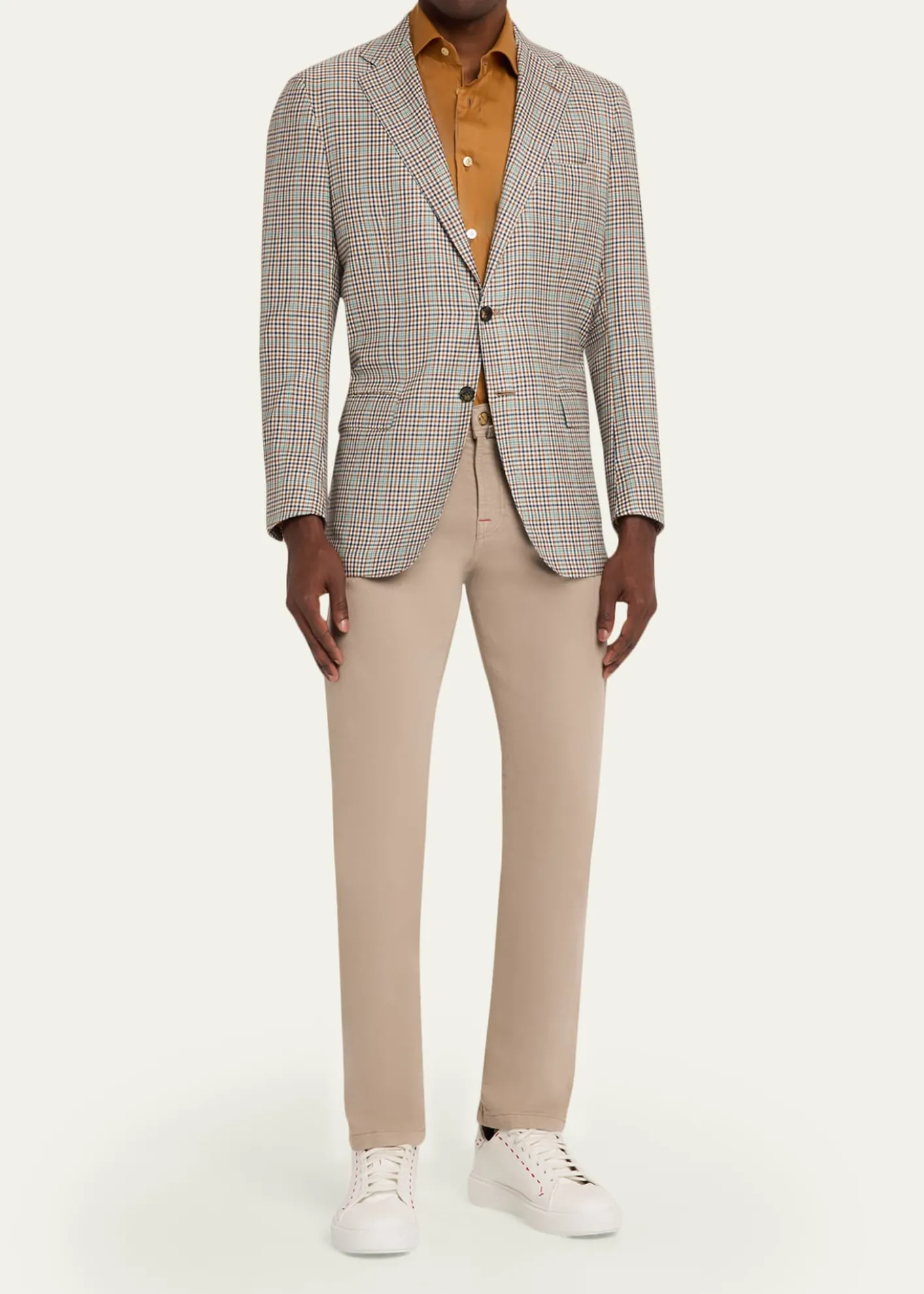 KitonMen's Cashmere and Silk Multi-Check Deconstructed Sport Coat