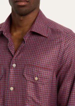 KitonMen's Cashmere and Silk Small Check Overshirt