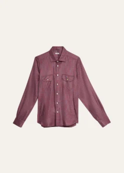 KitonMen's Cashmere and Silk Small Check Overshirt