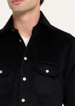 KitonMen's Cashmere and Wool Flap-Pocket Overshirt
