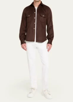 KitonMen's Cashmere and Wool Flap-Pocket Overshirt