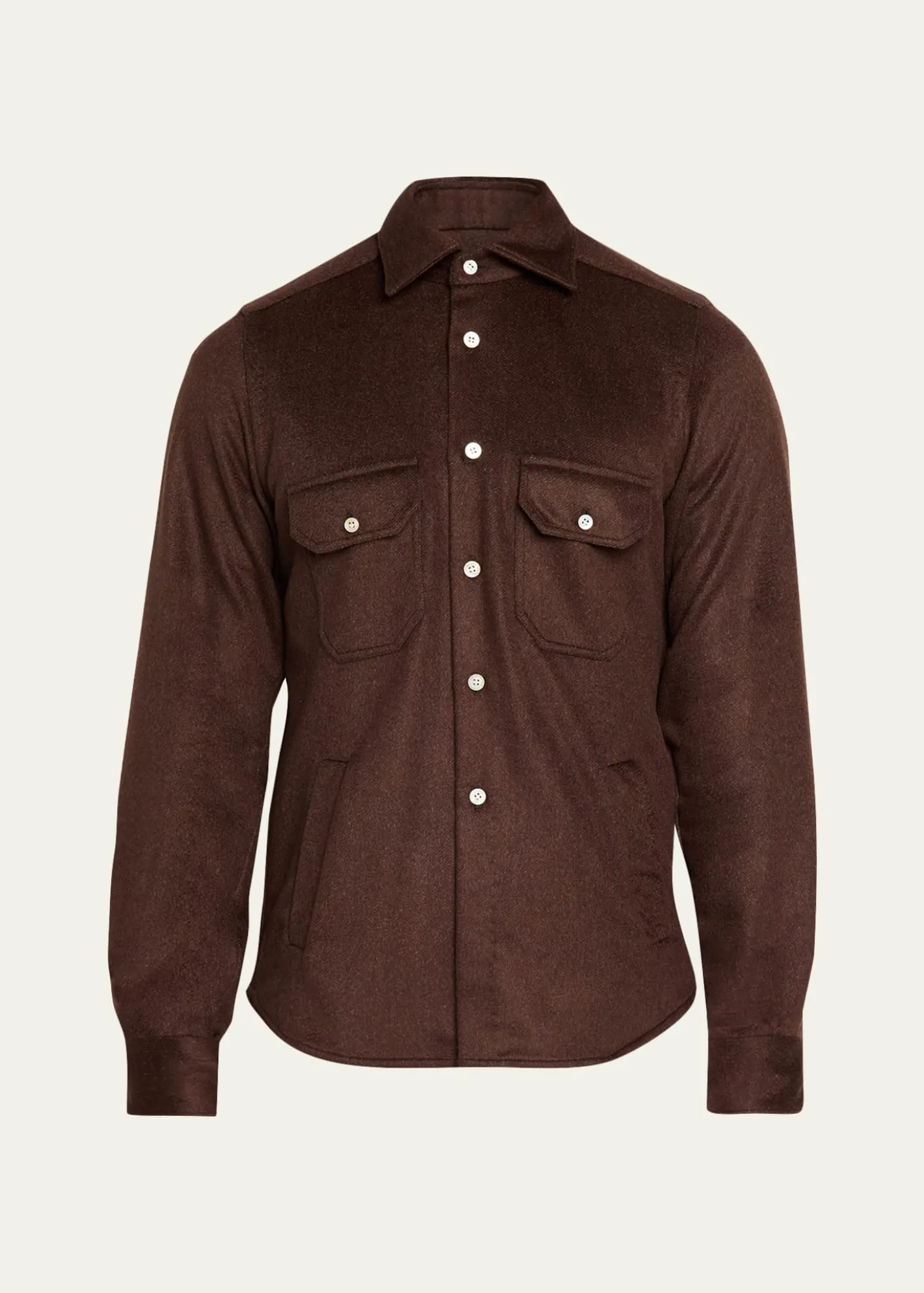 KitonMen's Cashmere and Wool Flap-Pocket Overshirt