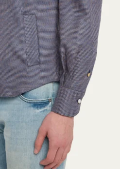 KitonMen's Cashmere Blend Micro-Check Overshirt
