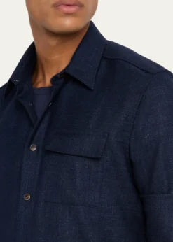 KitonMen's Cashmere Blend Snap-Front Overshirt