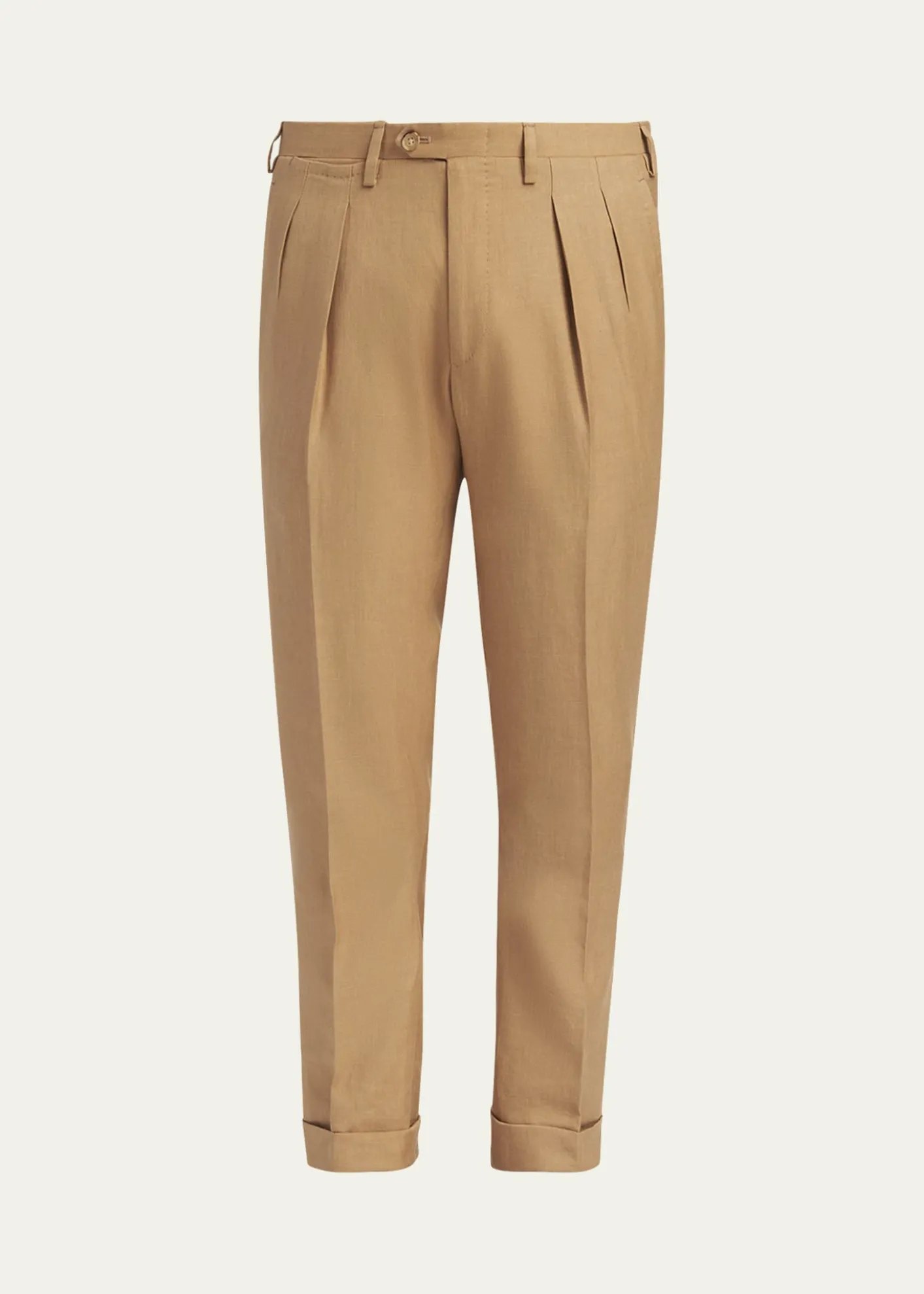 KitonMen's Cashmere-Blend Straight Leg Pleated Trousers