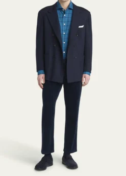 KitonMen's Cashmere Jersey Double-Breasted Blazer