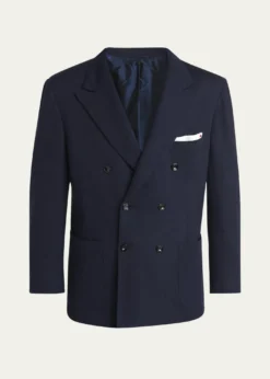 KitonMen's Cashmere Jersey Double-Breasted Blazer