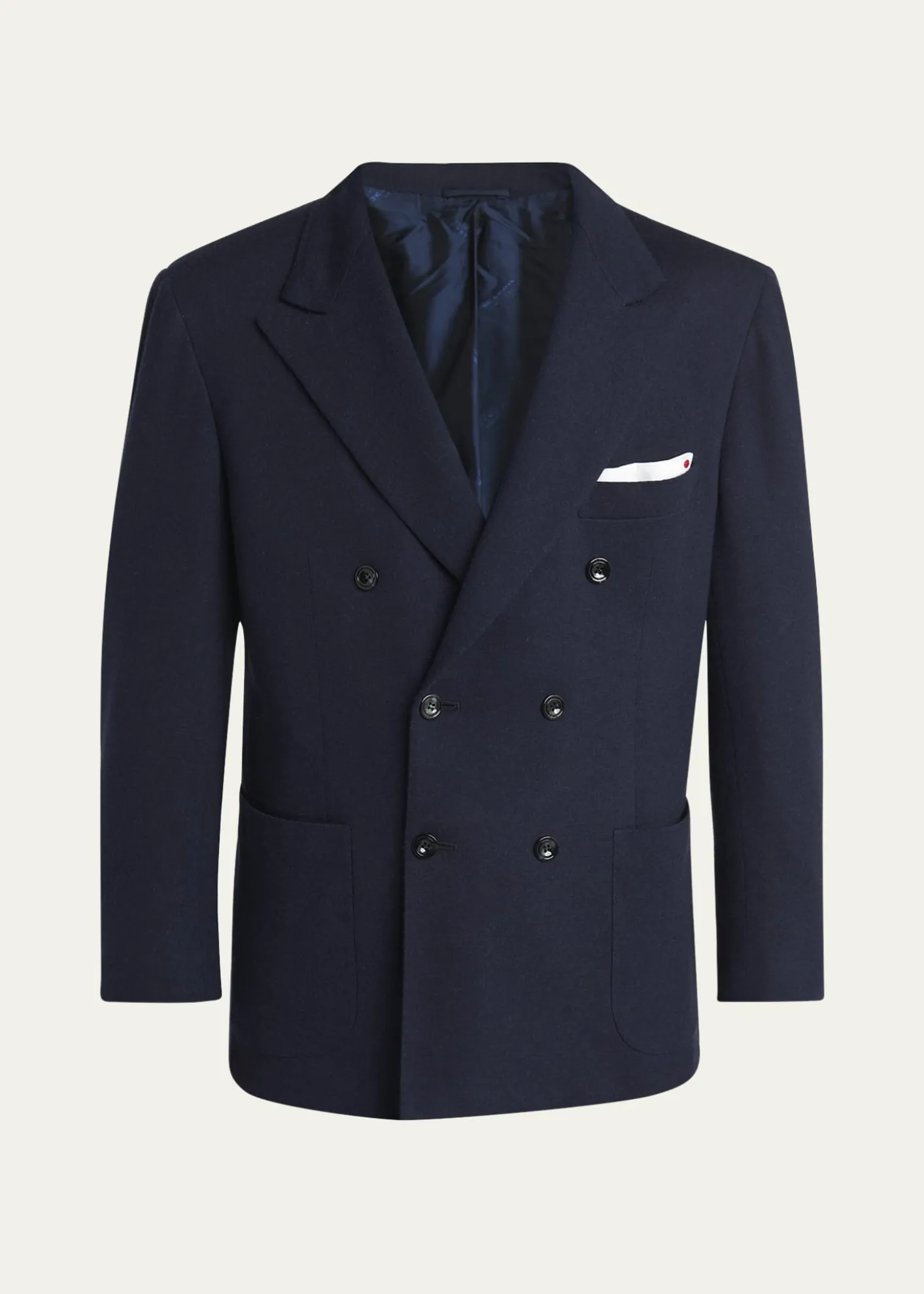 KitonMen's Cashmere Jersey Double-Breasted Blazer