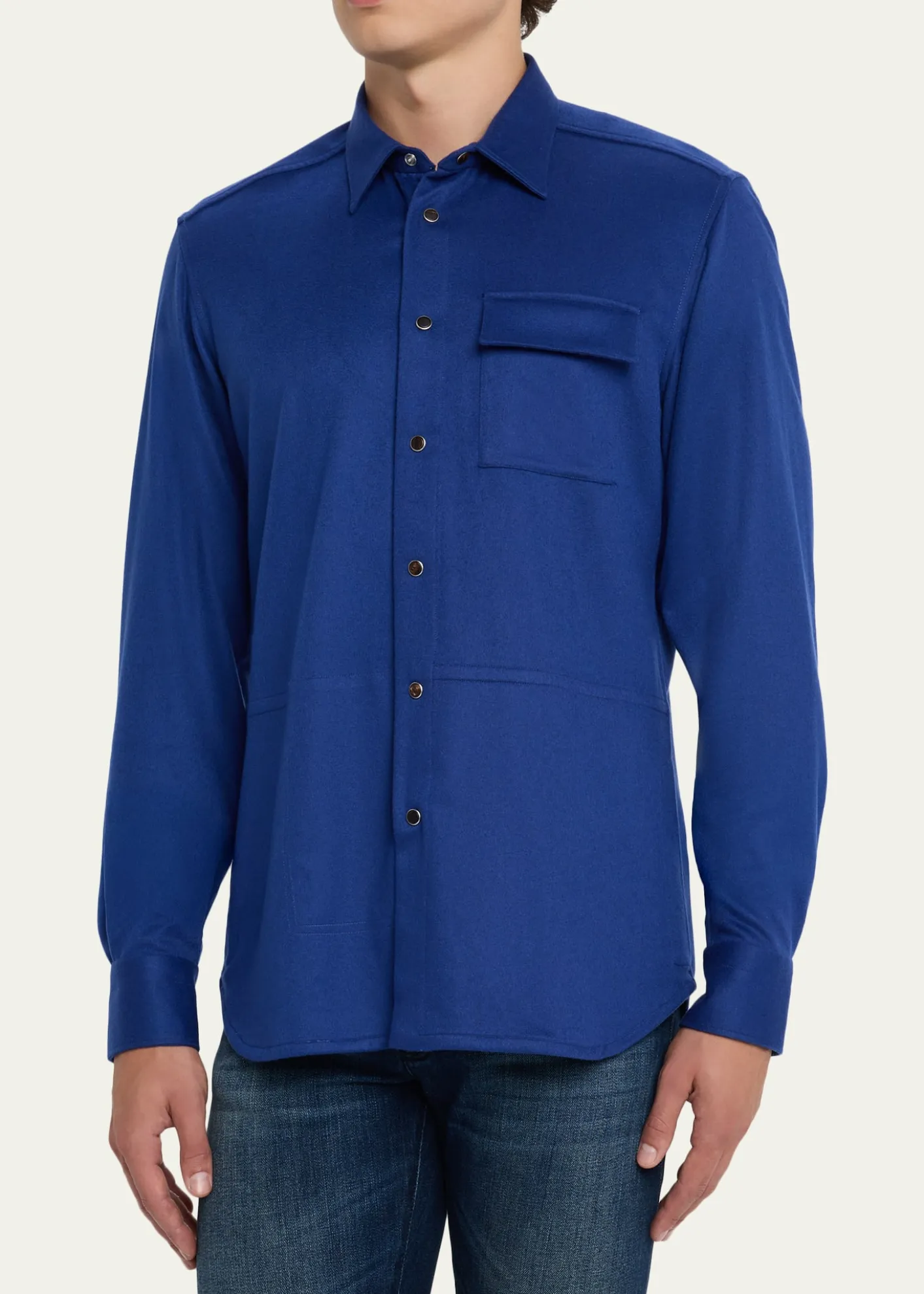 KitonMen's Cashmere Side-Pocket Overshirt