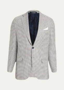 KitonMen's Cashmere, Silk and Linen Houndstooth Check Sport Coat