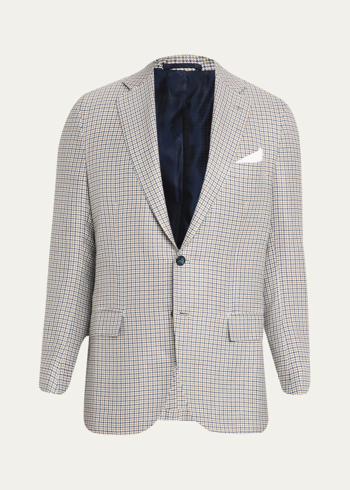 KitonMen's Cashmere, Silk and Linen Houndstooth Check Sport Coat