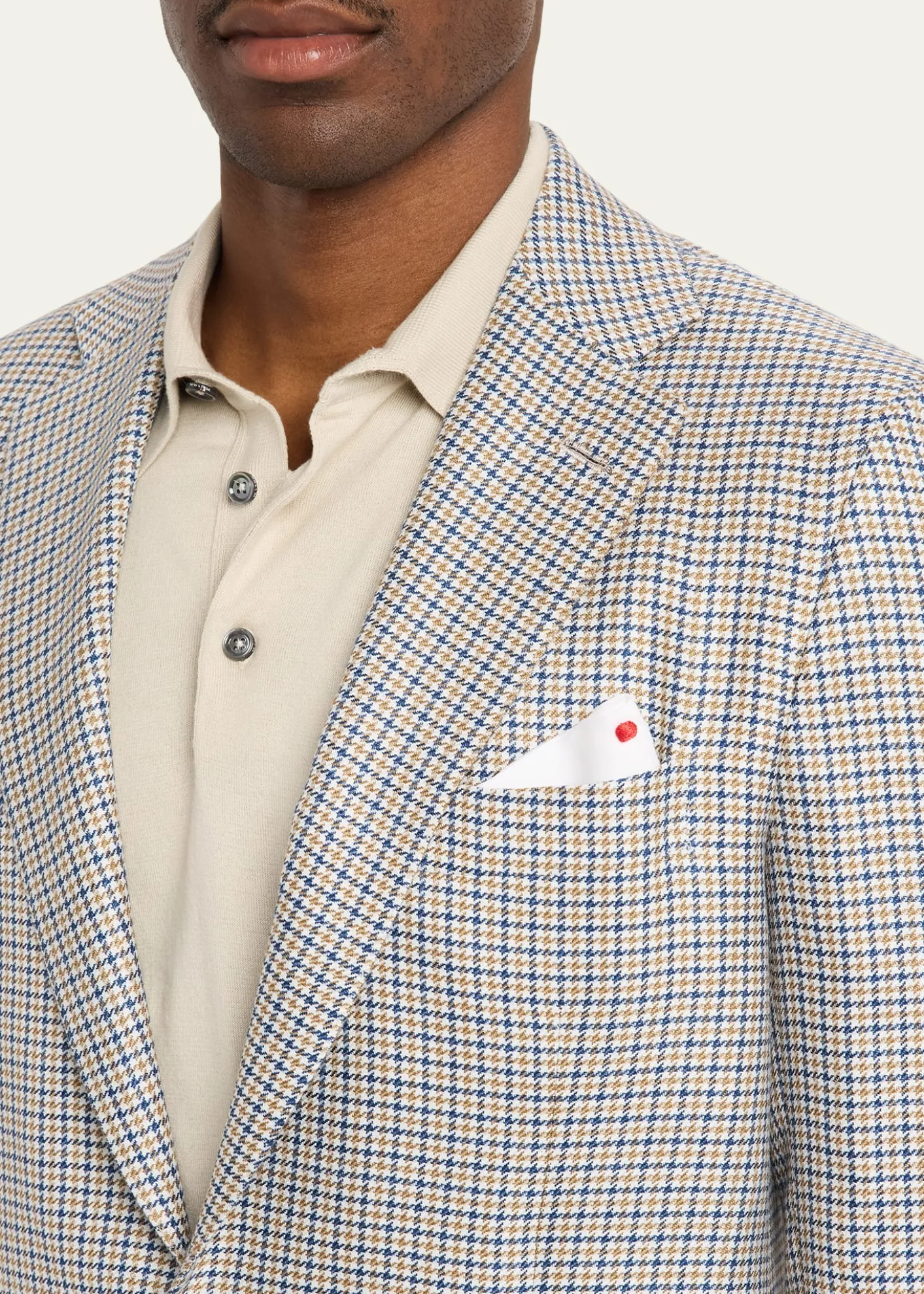 KitonMen's Cashmere, Silk and Linen Houndstooth Check Sport Coat