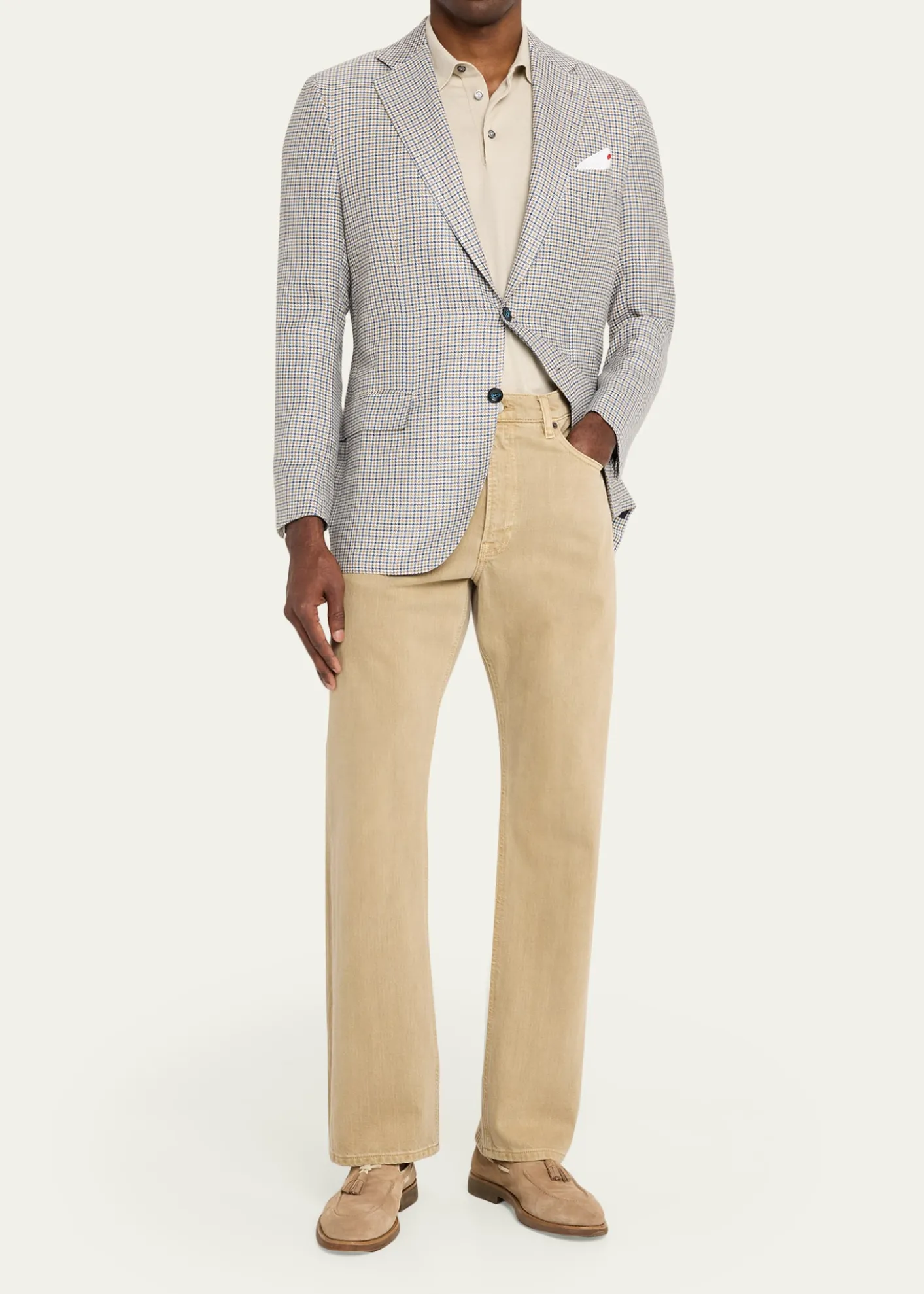 KitonMen's Cashmere, Silk and Linen Houndstooth Check Sport Coat