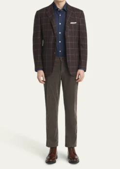 KitonMen's Cashmere Windowpane Check Single-Breasted Sport Coat