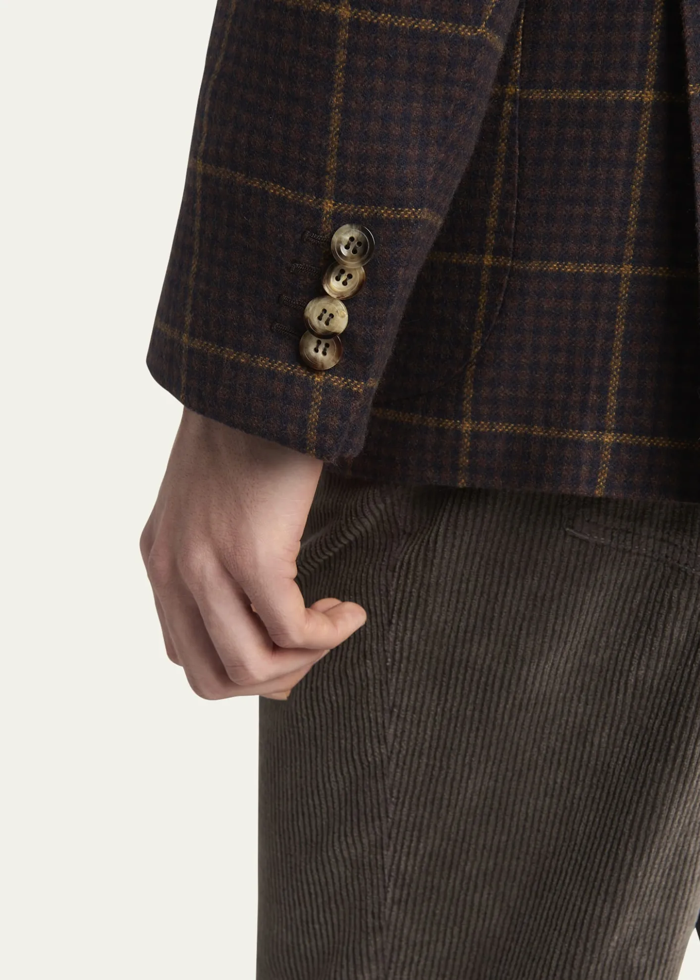 KitonMen's Cashmere Windowpane Check Single-Breasted Sport Coat