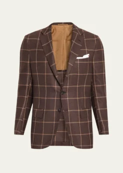 KitonMen's Cashmere Windowpane Single-Breasted Sport Coat
