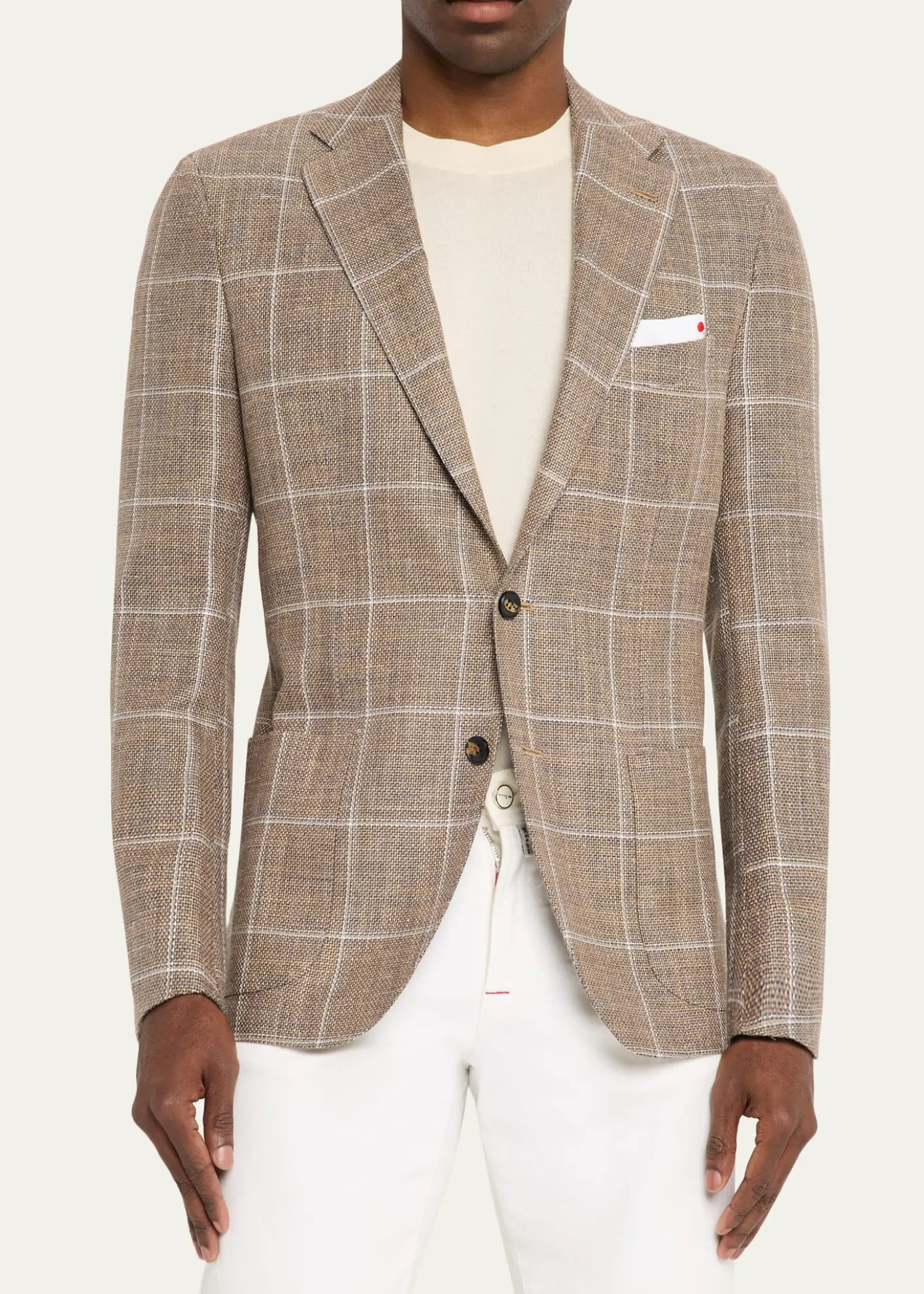 KitonMen's Cashmere, Wool and Silk Windowpane Sport Coat