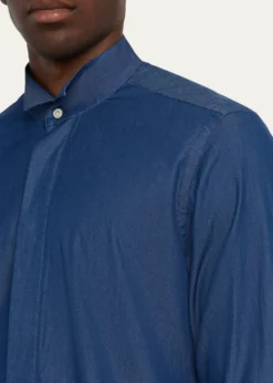 KitonMen's Chambray Tuxedo Shirt