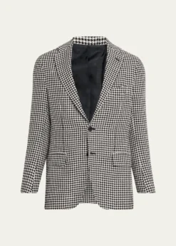 KitonMen's Check Cashmere-Linen Sport Coat