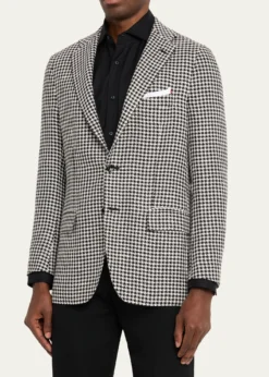 KitonMen's Check Cashmere-Linen Sport Coat