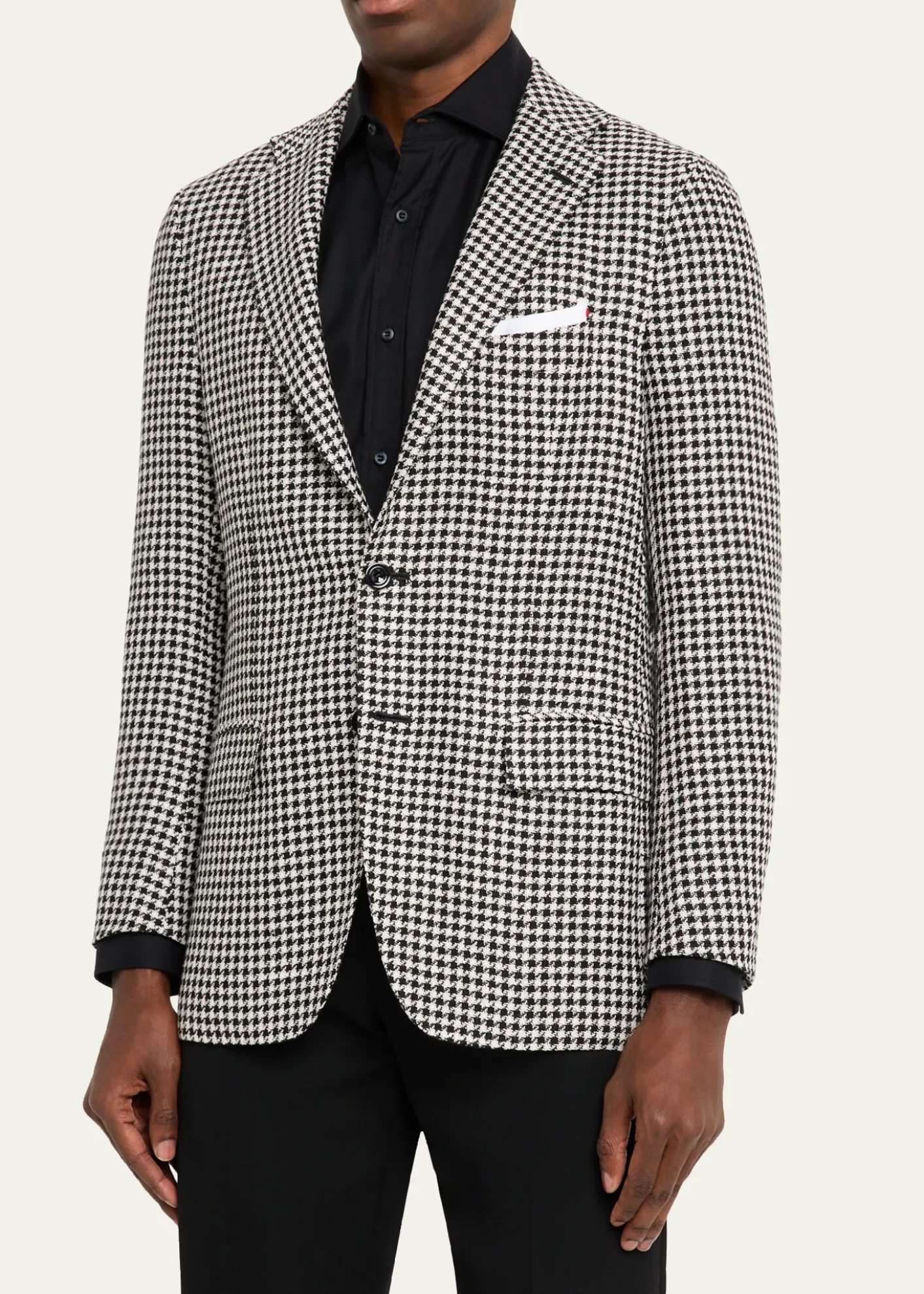 KitonMen's Check Cashmere-Linen Sport Coat