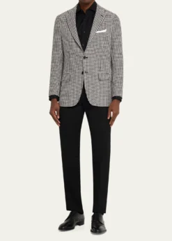KitonMen's Check Cashmere-Linen Sport Coat