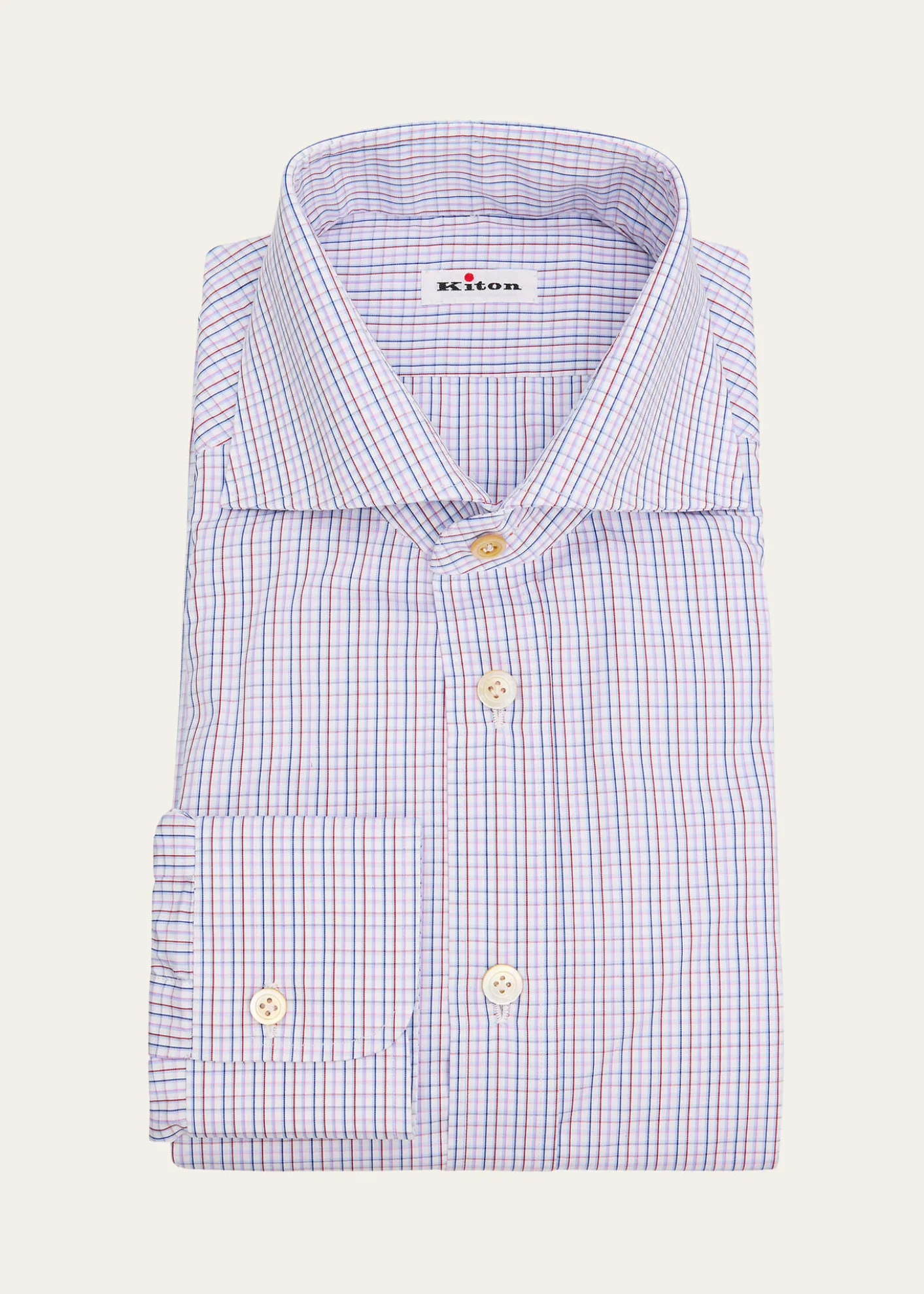 KitonMen's Cotton Graph Check Classic-Fit Dress Shirt